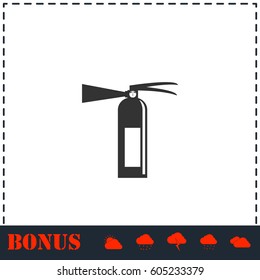Fire extinguisher icon flat. Simple vector symbol and bonus icon