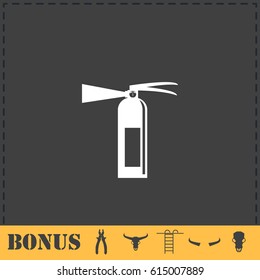Fire extinguisher icon flat. Simple vector symbol and bonus icon