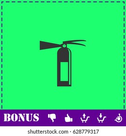 Fire extinguisher icon flat. Simple vector symbol and bonus icon