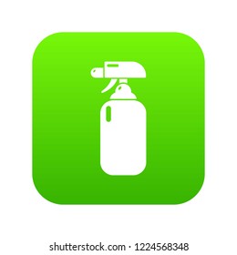 Fire extinguisher icon green vector isolated on white background