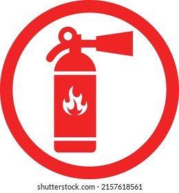 Fire Extinguisher Icon Inside a Red Circle Outline