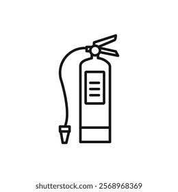 Fire extinguisher icon Isolated flat vector in outline