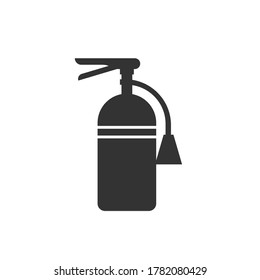 Fire extinguisher icon isolated on white. Flat design vector illustration