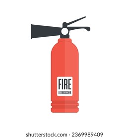 Icono del extintor de incendios aislado en fondo blanco. Extinguidor rojo de estilo plano. Concepto de seguridad contra incendios.