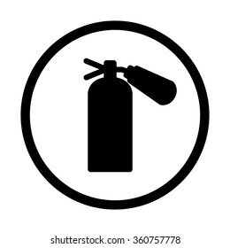 fire extinguisher icon, isolated, on white  background