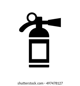 Fire extinguisher icon isolated on the white background. Silhouette flat design vector illustration