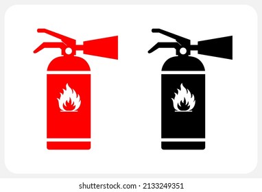 Fire extinguisher icon isolated in vector illustration.
