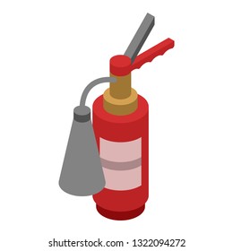 Fire extinguisher icon. Isometric of fire extinguisher vector icon for web design isolated on white background