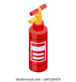 Fire extinguisher icon. Isometric of fire extinguisher vector icon for web design isolated on white background