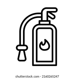 Fire Extinguisher Icon. Line Art Style Design Isolated On White Background