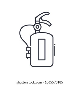 Fire extinguisher icon, linear isolated illustration, thin line vector, web design sign, outline concept symbol with editable stroke on white background.