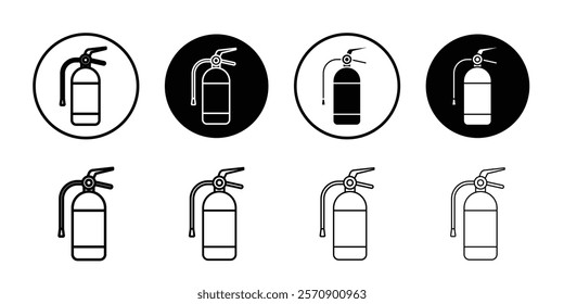 Fire extinguisher icon linear logo isolated