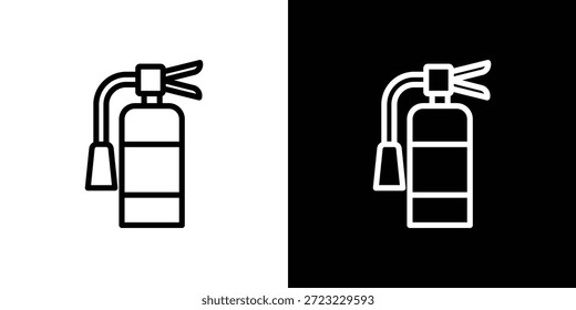 Fire extinguisher icon logo concept in strokes