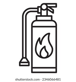 Fire extinguisher icon or logo illustration black style