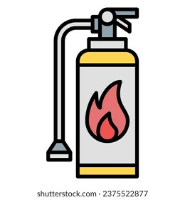 Fire extinguisher icon or logo illustration filled outline color