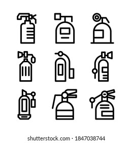 icono del extintor de incendios o logotipo símbolo de signo aislado ilustración vectorial - Colección de iconos vectores de estilo negro de alta calidad
