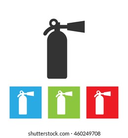 Fire extinguisher icon. Fire extinguisher logo isolated on white background. Flat vector illustration.
