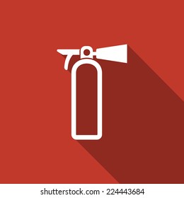 fire extinguisher icon with long shadow