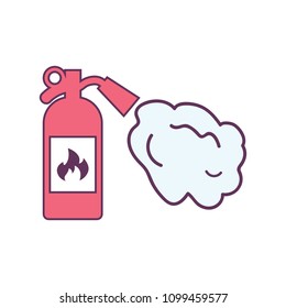 fire extinguisher icon in modern flat vector illustration