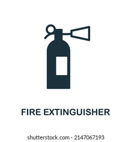 Icono Extinguisher de incendios. Icono monocromo simple de extinción de incendios para plantillas, diseño web e infografías