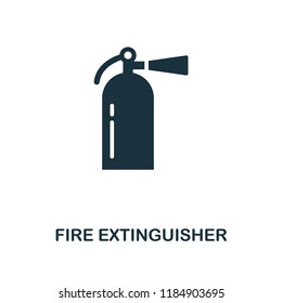Fire Extinguisher icon. Monochrome style design. UI. Pixel perfect simple pictogram fire extinguisher icon. Web design, apps, software, print usage.