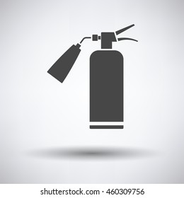 Fire extinguisher icon on gray background with round shadow. Vector illustration.