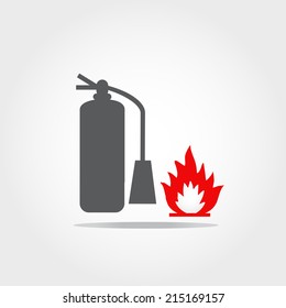 fire extinguisher icon on white background