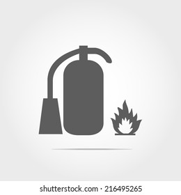 fire extinguisher icon on white background