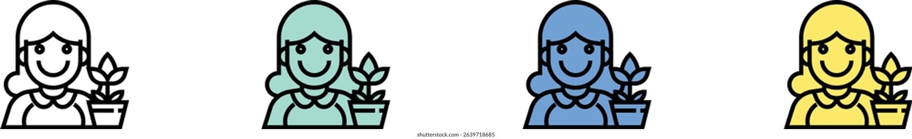 fire extinguisher icon. Outline, Green, Blue and Yellow Style Design Isolated On White Background