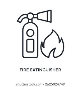 Fire Extinguisher Icon Outline Style. Vector Illustration For Graphic Design