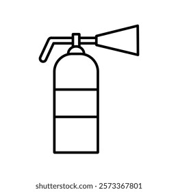 Fire extinguisher icon Outline thin set