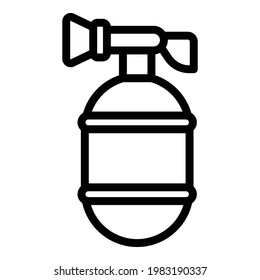 Feuerlöschersymbol. Rahmenfeuerlöscher, Vektorsymbol für Webdesign einzeln auf weißem Hintergrund