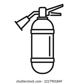 Vector de contorno de icono del extinguidor de incendios. extinción de pictograma. Prevención de seguridad