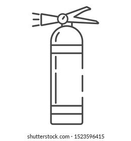 Fire extinguisher icon outline vector.Line art vector illustration.Isolated on a white background.Icon for online stores and smartphone applications.