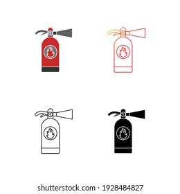 Fire extinguisher icon pack, eps 10