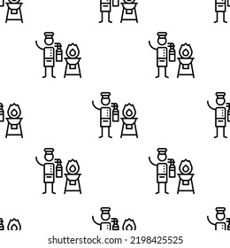 fire extinguisher icon pattern. Seamless fire extinguisher pattern on white background.
