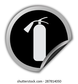fire extinguisher icon - round vector sticker