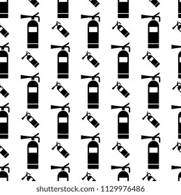 Fire Extinguisher Icon Seamless Pattern Vector Art Illustration