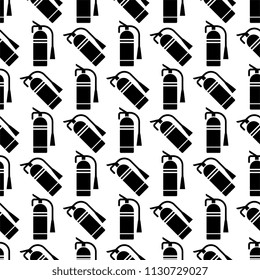 Fire Extinguisher Icon Seamless Pattern Vector Art Illustration