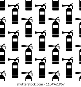 Fire Extinguisher Icon Seamless Pattern Vector Art Illustration