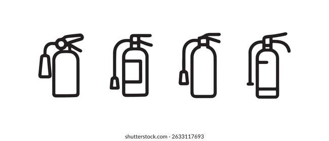 Fire extinguisher icon set in outline style Vector