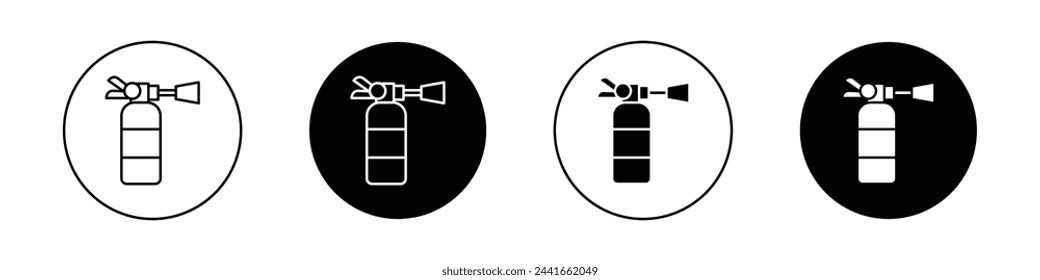 Conjunto de iconos de extintor de incendios. símbolo de vector de extinción de seguridad contra incendios. signo de extintor de protección contra incendios de emergencia.