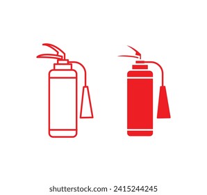 Fire Extinguisher Icon Set. Vector Illustration