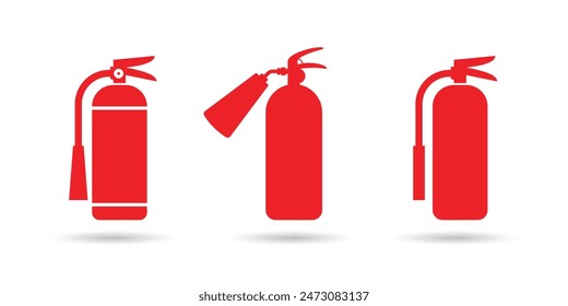 Fire extinguisher icon set. vector illustration