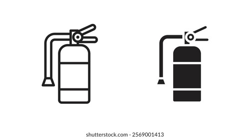 Fire extinguisher icon set vector graphics designs