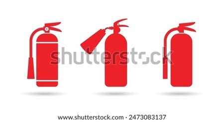 Fire extinguisher icon set. vector illustration