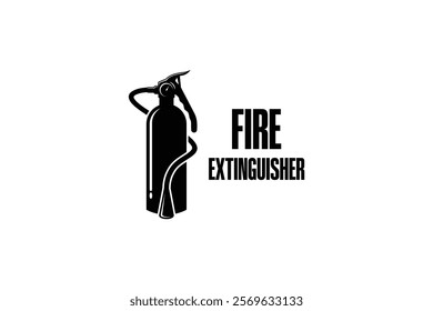 Fire extinguisher icon sign design vector illustration with white background silhouette