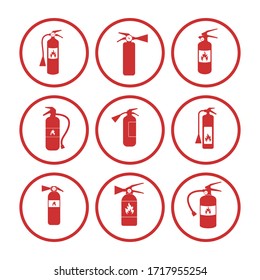 fire extinguisher icon or sign, isolated on white background,  vector Illustration