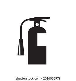 Icono del extintor de incendios. Ilustración vectorial de silueta aislada en fondo blanco