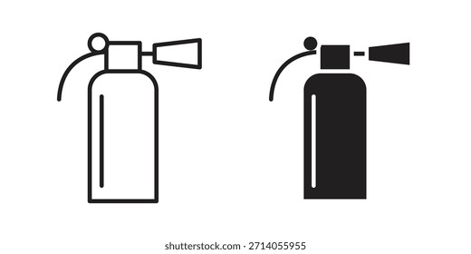 Diseños de Vector de silueta de icono de extintor de incendios. Trazos editables